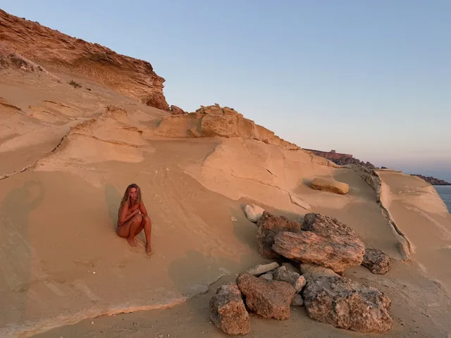 Sandstone at sunset.